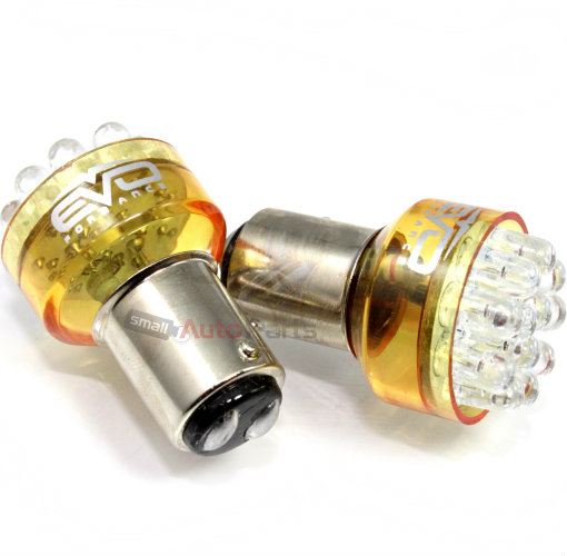 2 x Amber Yellow 1157 LED Bulbs